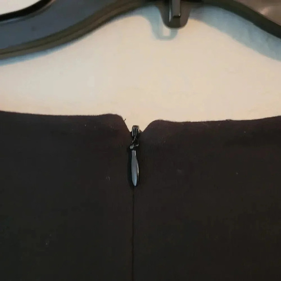 Talbots Women's Shift Dress Size 6 Black Rayon 3/4 Sleeves Back Zipper Stretch - Picture 5 of 8